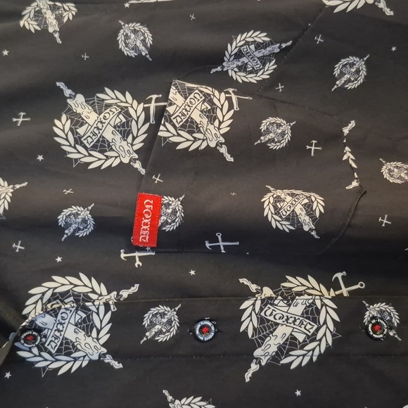 Dixxon Flannel Co. "The Candle" Short Sleeve Button Up Party Shirt - Black Rare - Picture 5 of 8